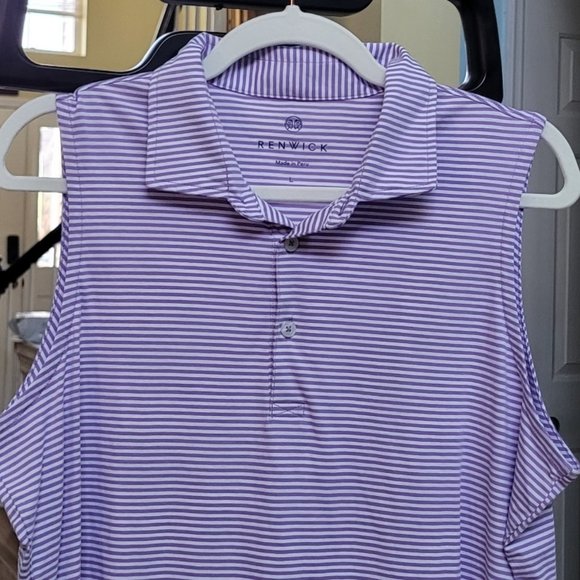Renwick Sleeveless Polo Striped Size Large - Picture 5 of 10